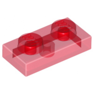 Plaat 1x2 Trans Red